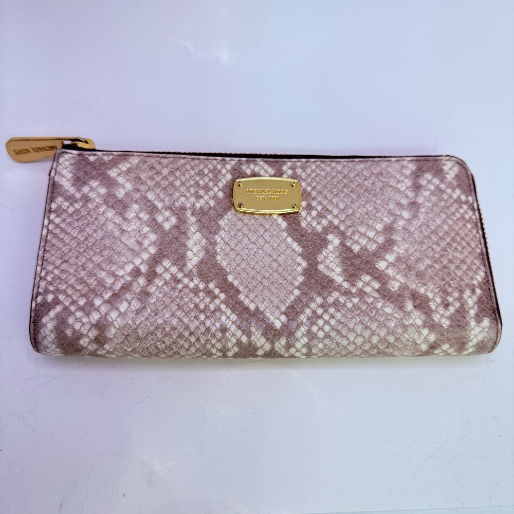 EUC Michael Kors Python embossed leather wallet - image 1